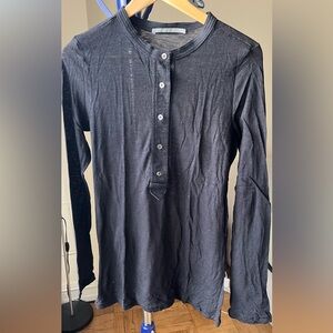 Proenza Schouler // Black Tissue Henley // L